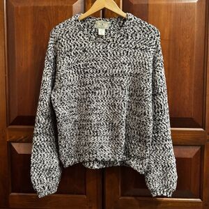 Anthropologie Ruby Moon Women’s Black White  Chunky Knit Soft Sweater Size M